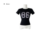 Conde 86 Number Lettering Slim Fit Short Sleeve T-Shirt