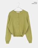 Pimu Basic Round Neck Loose Fit Long Sleeve Knit Cardigan