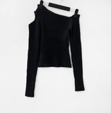 Showcole Cutout One-Shoulder Knitwear