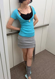 DRAPE TAIL MINI SKIRT