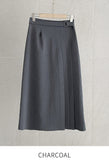 Belden Buckle Unbalance Pleated Long Skirt