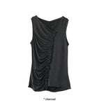 FRILL SHIRRING SLEEVELESS