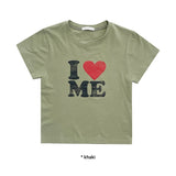 LOVE ME HALF CROP T