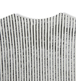 Tony snap stripe fur knitwear