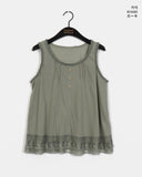 [MADE] Toyu pin tuck frill button lace sleeveless
