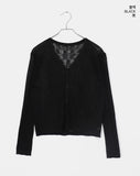 Dove See-through V-neck Two-Way Button Cardigan