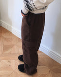 Moles Fluffy Fleece Wide Cargo Pocket Pants