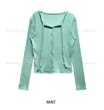 Mood Strap Ribbed Cardigan