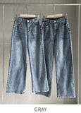 Haibeul Cotton Wide Banding Denim Pants