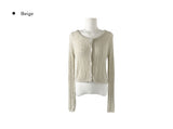 Tansy Summer Round Neck Long Sleeve Cardigan