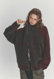 [2-WAY] Curved Block Knit Zip-Up