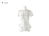 Bulk lace one-off strap short sleeve T-shirt