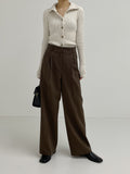 Two-Tuck Basic Wide Slacks