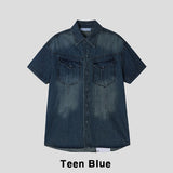 Terne pocket washing denim shirt