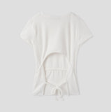 Paw Back Slit Strap Short Sleeve