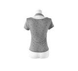 [Corsage scarf set] Vian Flower Shirring Short Sleeve T-shirt
