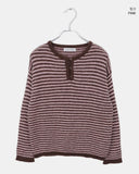 [MADE] Aeon Stripe Henley Neck Button Knit