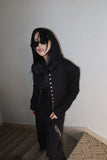 Cotton snap tweed jacket