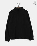 Gicle loose fit half zip-up boucle knit