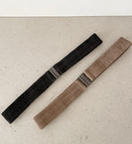 Vero Rabbit Fur Collar Long Padding Coat (Belt Set)