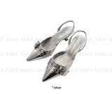 EYELET BUCKLE SLINGBACK