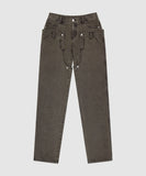 Detachable Button Denim Pants