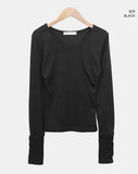 Hammy V-neck Button Layered T-shirt