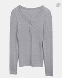 Karun Snap V-Neck Long Sleeve T-Shirt