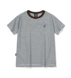 Falling Cat Stripe Crop Short Sleeve Tee
