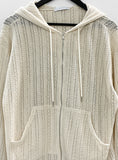 Riga See-Through Knitwear Hooded Zip-Up