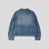 Motorick cut-out patch biker denim jacket