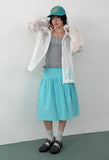 POP BUTTON MIDI SKIRT
