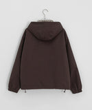 Berndi Check Crop Hood Windbreaker Zip-Up Jumper