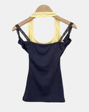 Cordon Layered Halter Sleeveless