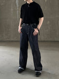 Non-Fade Linen Slab Wide Denim
