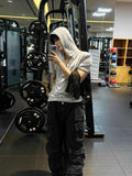 Henley Neck Hood Short Sleeve Sleeve