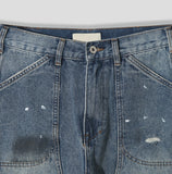 Bone Dirty Paint Damage Carpenter Denim Pants