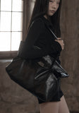 [mnem] Oversized Leather Shopper