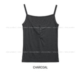 Yojeu Button Ribbed Layer Sleeveless