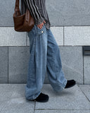 Snap Button Denim Pants