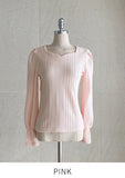 Spring Ersa Heart Neck Ribbed T-Shirt