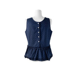 [Bag set] Palan Dot Frill Layered Sleeveless Set