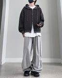 Tibber Stripe Knit Hood Zip-up