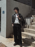 Dino loose fit check shirt