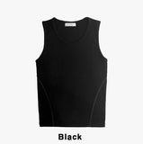 Fringe side line muscle fit ribbed sleeveless
