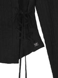 [mnem] Diamond Neck Corset Hoodie