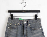 Lazer cut patch maxi denim long skirt