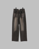 Mud washed wide jeans