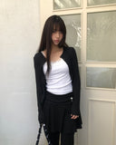 Penzo Ribbed Round Long Sleeve Cardigan