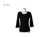 Deton Tencel Basic Round Three Quarter Sleeve T-Shirt